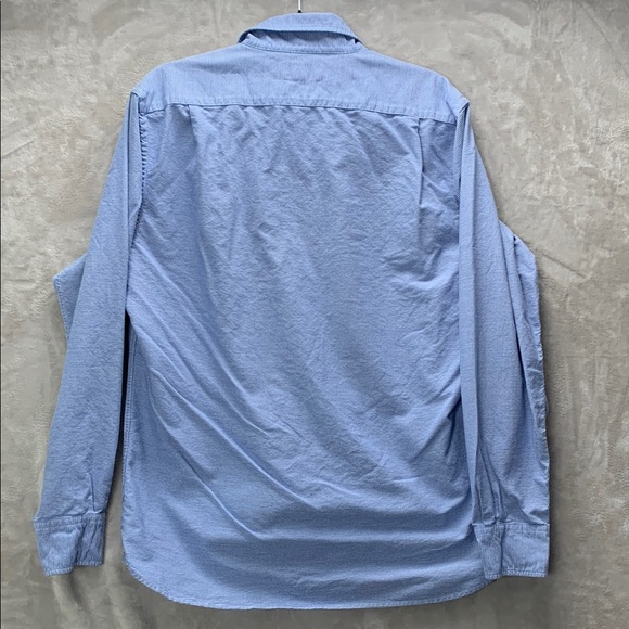 Psycho Bunny Blue and White Dress Shirt with Button-Down Collar - Picture 15 of 16